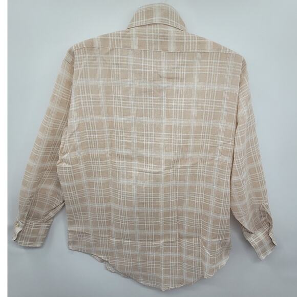 Arrow Kent Beige Plaid Shirt—Perfect with Loafers + Fall Denim‎ (Sz 32) - Picture 3 of 11